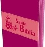 Biblia RVR 60 Fucsia y Rosa con letras grabadas Cremallera